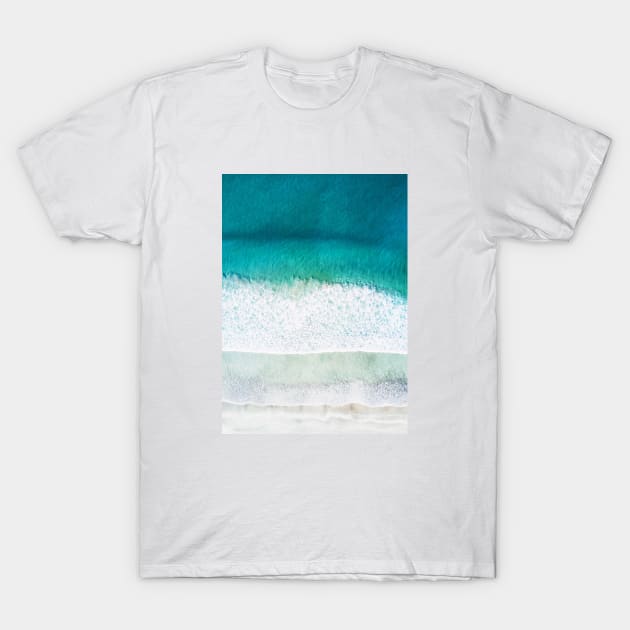 Seaside and wave #4 Sea foam. Aerial view T-Shirt by GreekTavern